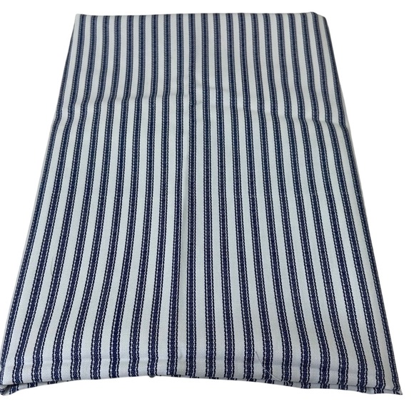 Other - Navy Blue and Cream Ticking Stripe Cotton Fabric 45 Inch Wide 1 Yard 14 Inches
